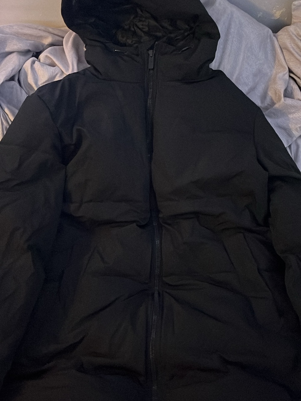 Zara Black Hooded Women's Large Puffer Jacket